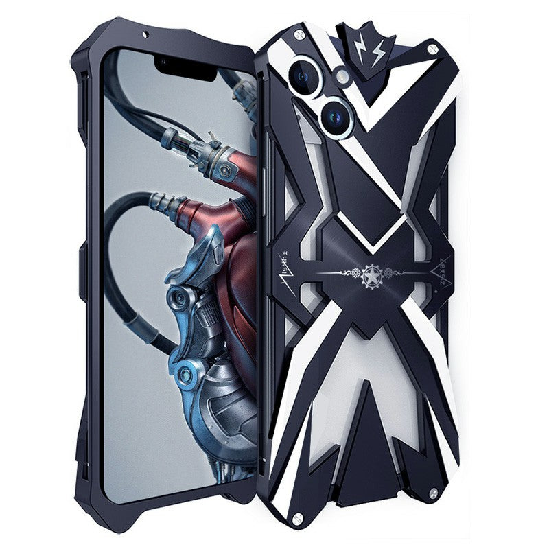 For iPhone 14 Aluminum Alloy Shockproof Phone Case Stylish Anti-scratch Back Cover For iPhone 14 Aluminum Alloy Shockproof Phone Case Stylish Anti-scratch Back Cover